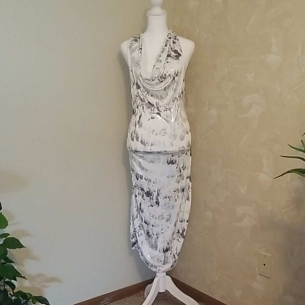 White Dress with Silver/black accents